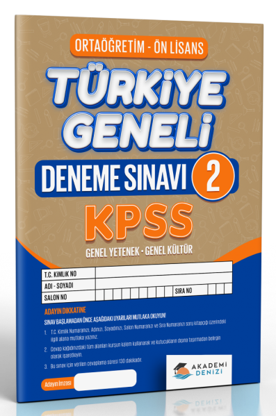 AKADEMİ DENİZİ KPSS LİSE ÖNLİSANS TG2 - 2025-26
